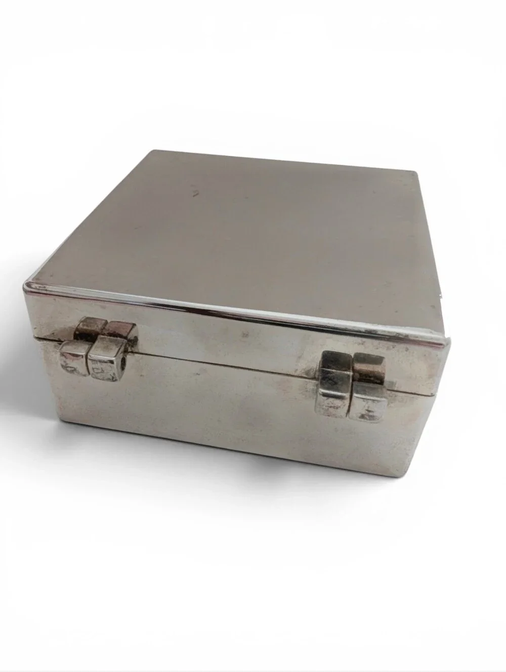 VINTAGE Silver Trinket Box Square 3